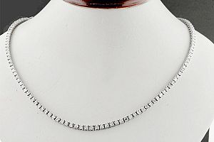 6.00 Carat TW Diamond Tennis Necklace - 14K WG 