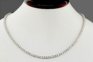 4.80 Carat TW Diamond Tennis Necklace - 14K WG 