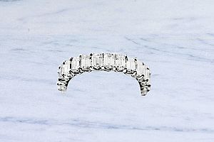 3.00 Carat EMERALD Cut Diamond Eternity Ring - Platinum "U" Style Setting