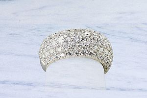 2.50 Carat TW Five Row Pave Wedding Ring