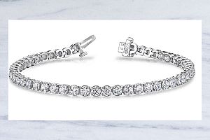 7.20 CT Round Diamond Tennis Bracelet - 14K WG 