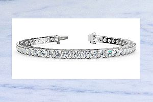 3.50 CT Round Diamond Tennis Bracelet - 14K WG  