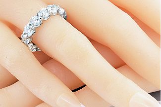 5.68 Carat GIA Certified ROUND Diamond Eternity Ring - Platinum